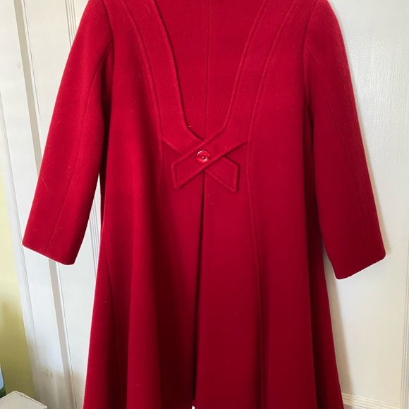 Girls long red dress coat size 5 - Picture 3 of 3